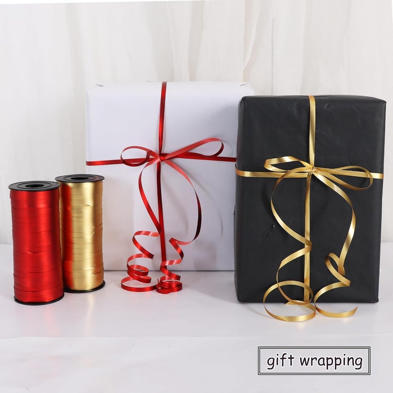 BEISHIDA Red and Gold Curling Ribbons Balloon String Ribbons - 2 Pack 100 Yards for Gift Warppping Birthday Christmas Party Decorations - Image 4